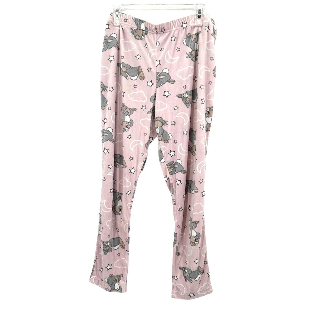 Disney Size Large Pajama Pants Pink Bambi Hopper Bunny Rabbit Sleepwear PJs - Picture 1 of 4